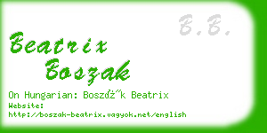 beatrix boszak business card